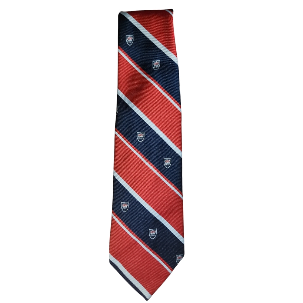 Resilio Vintage Red White Blue Striped Men's Polyester 4" Tie